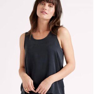 .. Quince 100% Washable Silk Tank Top, Black (S)*